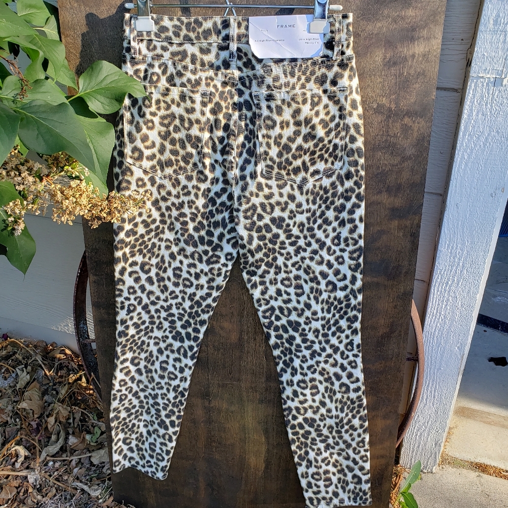 [Frame] ali high rise cigarette leopard print - Picture 2 of 3